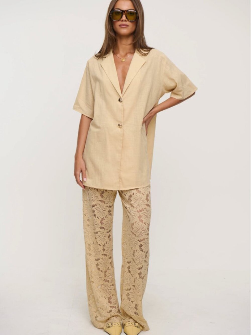 Bronze Snake Jordan Oat Lace Pants Matching Set XS